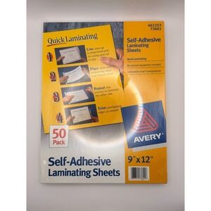 Avery Self-Adhesive Laminating‎ Sheets 9x12 50 Pack Quick Laminating New Sealed